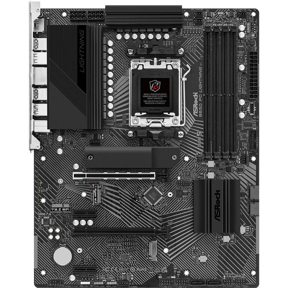 ASRock B650 PG Lightning AMD 600 Series ATX Motherboard | 90 - MXBK20 - A0UAYZ | - Vektra Computers LLC ASRock B650 PG Lightning AMD 600 Series ATX Motherboard | 90 - MXBK20 - A0UAYZ | - Vektra Computers LLC
